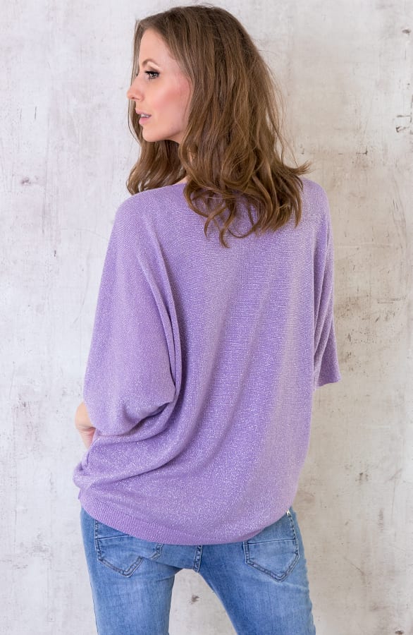 Oversized Lurex Top Lila – shoparchief, foto 3