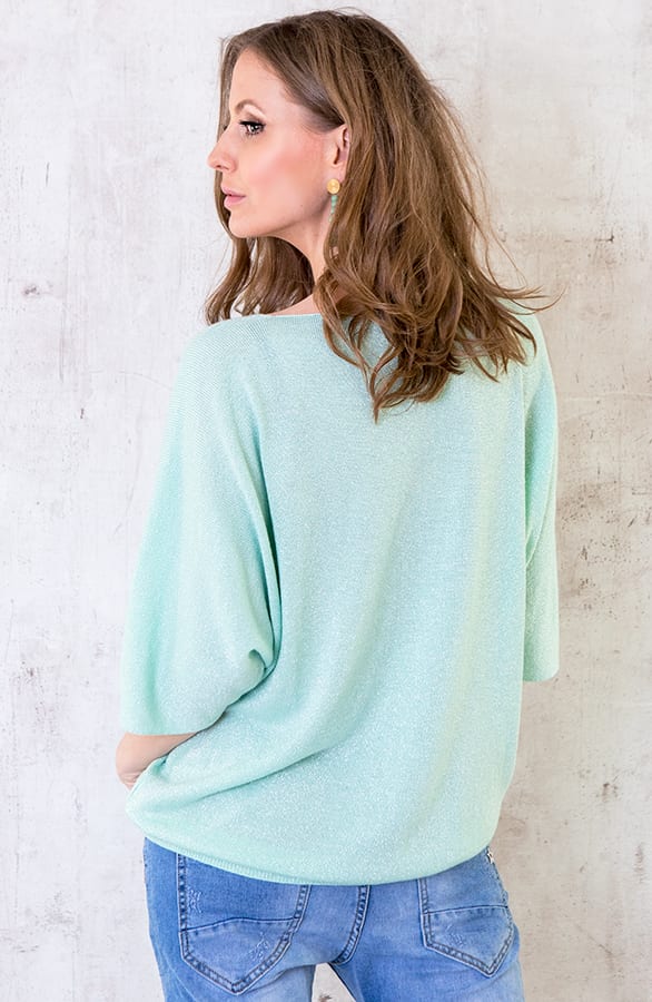 Oversized Lurex Top Mint – shoparchief, foto 4