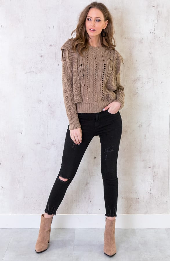Ruches Trui Gehaakt Taupe – shoparchief, foto 2