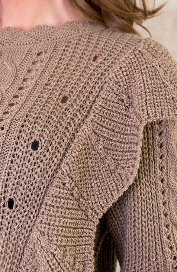 Ruches Trui Gehaakt Taupe – shoparchief, foto 5