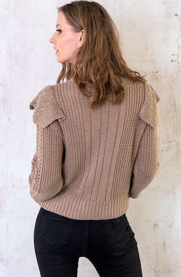 Ruches Trui Gehaakt Taupe – shoparchief, foto 4
