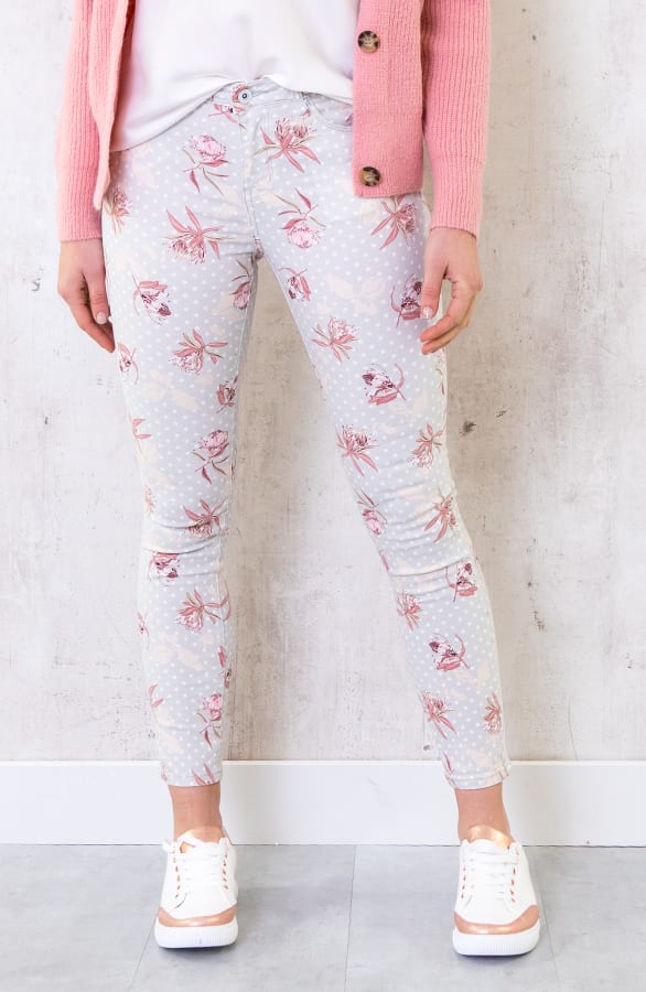 Skinny Jeans Bloemenprint – shoparchief, foto 1