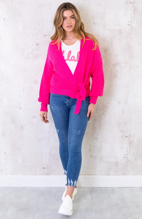 Strik Vest Gebreid Fuchsia – shoparchief, foto 3