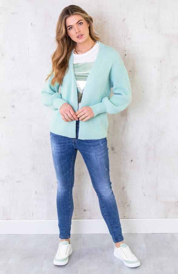 Gebreid Vest Soft Mint – shoparchief, foto 1