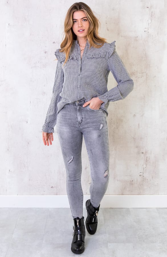 Vichy Blouse Zwart Wit – shoparchief, foto 2