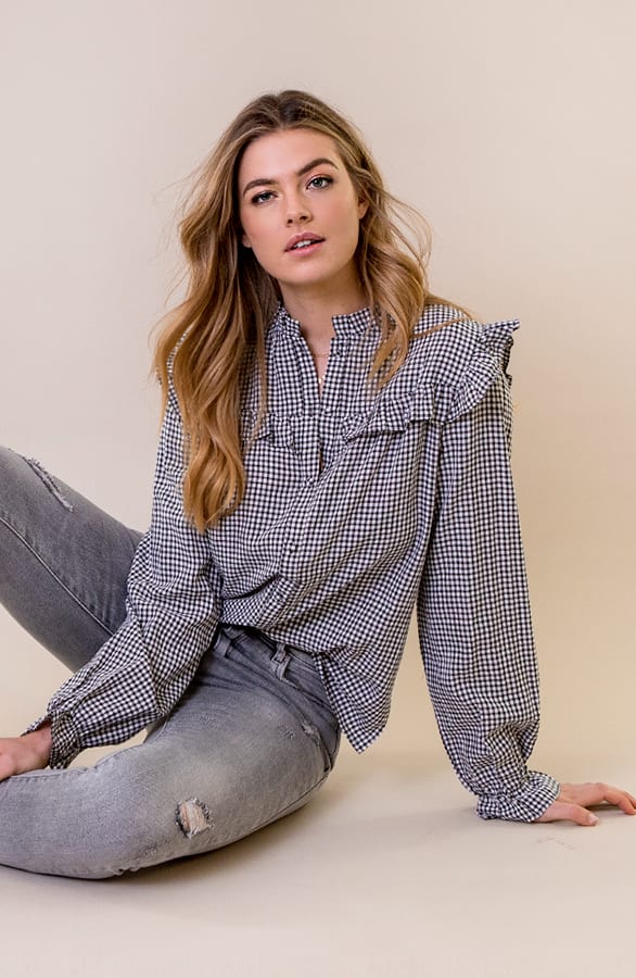 Vichy Blouse Zwart Wit – shoparchief, foto 7