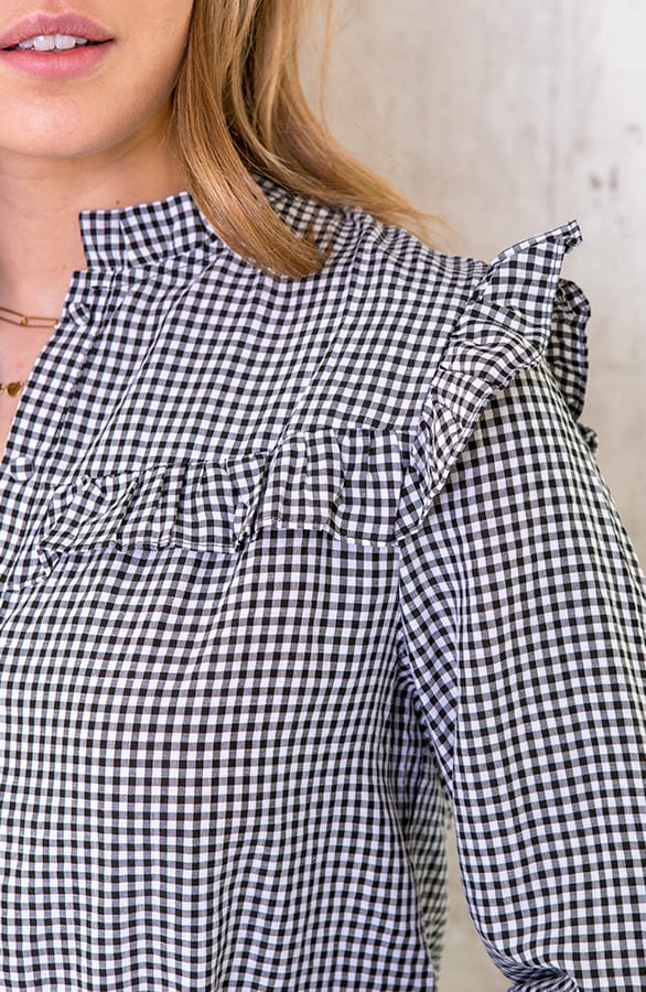 Vichy Blouse Zwart Wit – shoparchief, foto 5