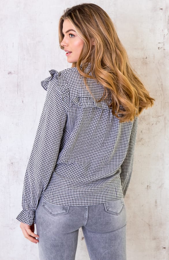 Vichy Blouse Zwart Wit – shoparchief, foto 6