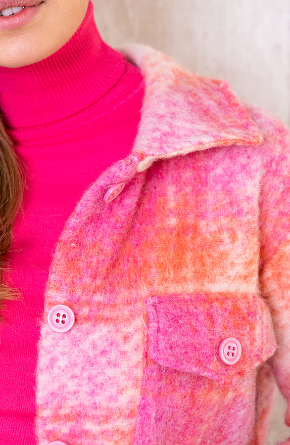 Woven Jacket Geblokt Fuchsia – shoparchief, foto 7
