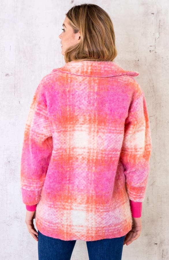 Woven Jacket Geblokt Fuchsia – shoparchief, foto 5