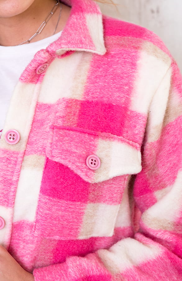 Woven Jacket Geblockt Lang Fuchsia, Shoparchiv, Foto 6