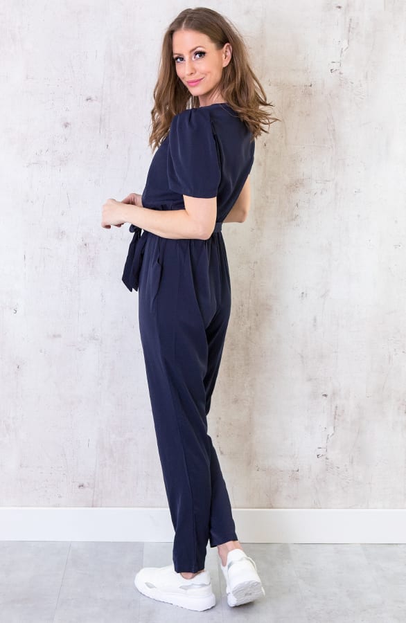 Zijden Jumpsuit Exclusive Marineblauw – shoparchief, foto 3