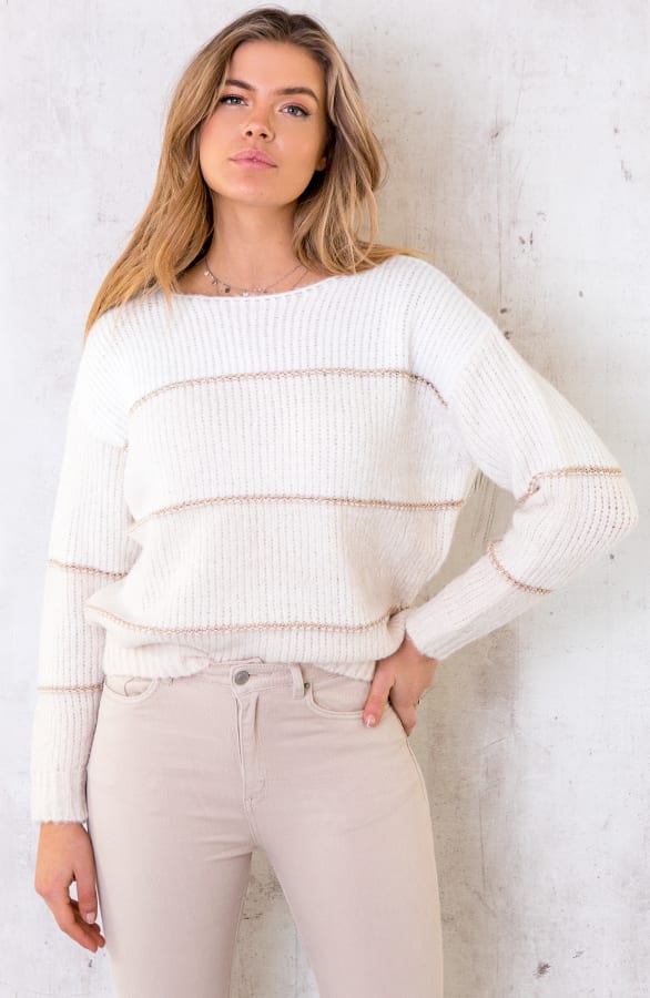 Banen Trui Gebreid Beige – shoparchief, foto 1