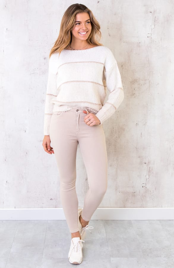 Banen Trui Gebreid Beige – shoparchief, foto 2