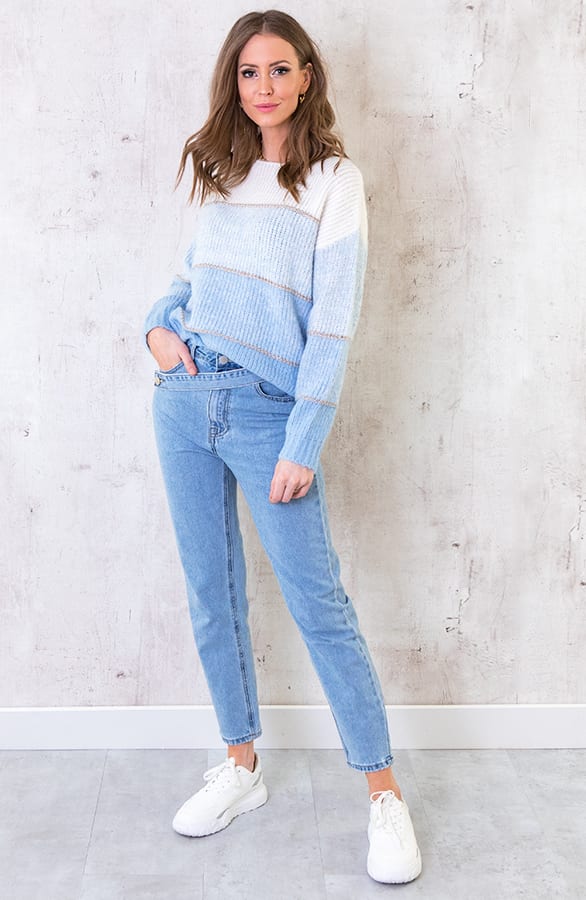 Banen Trui Gebreid Blauw – shoparchief, foto 3