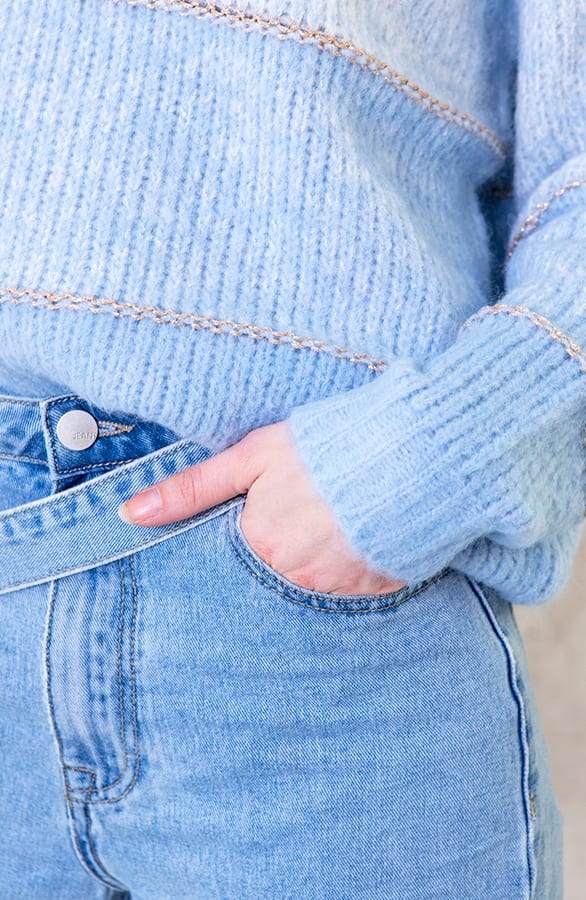 Banen Trui Gebreid Blauw – shoparchief, foto 4