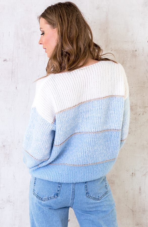 Banen Trui Gebreid Blauw – shoparchief, foto 5
