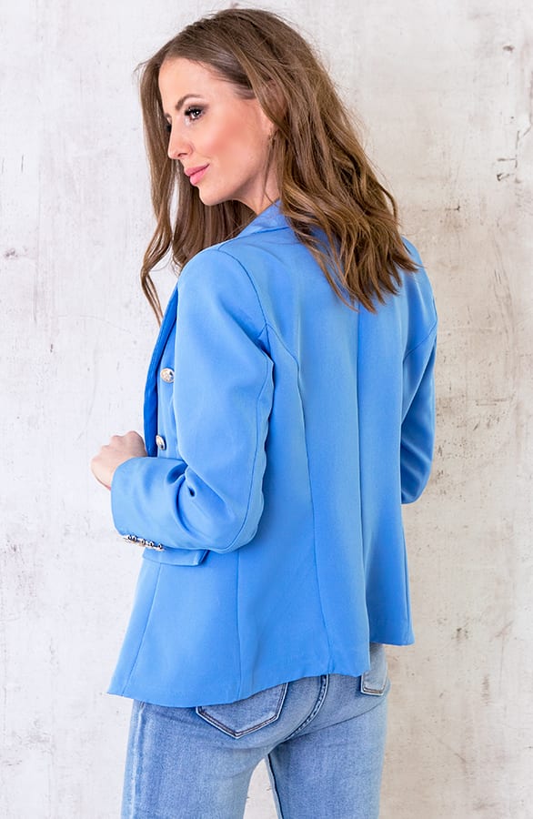 Button Blazer Jeansblauw – shoparchief, foto 5