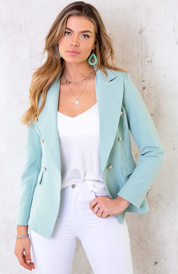 Button Blazer Mint – shoparchief, foto 1