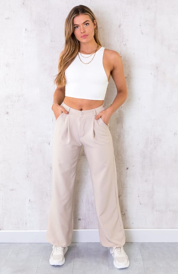 Crop Top Dames Ecru – shoparchief, foto 2