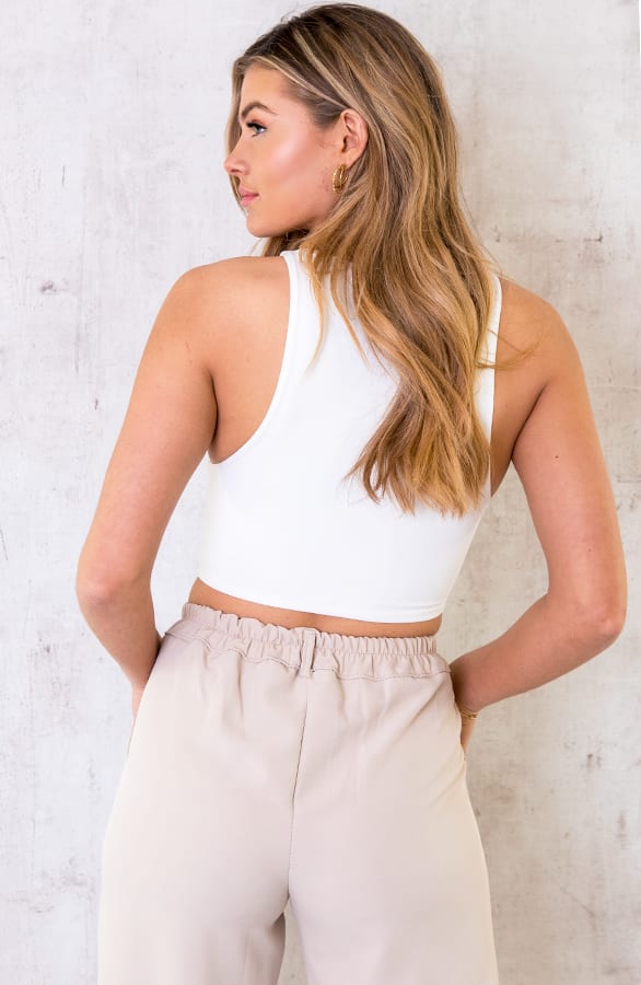 Crop Top Dames Ecru – shoparchief, foto 4