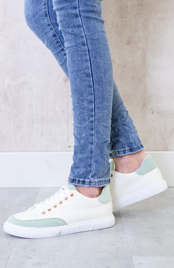 Dames Sneakers Wit Mint – shoparchief, foto 4