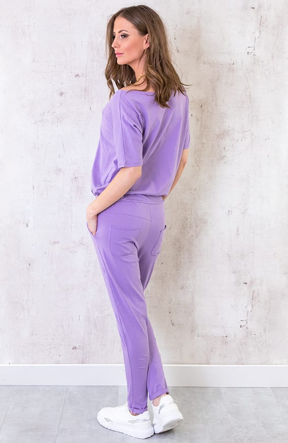 Jumpsuit Basic Lila – shoparchief, foto 4