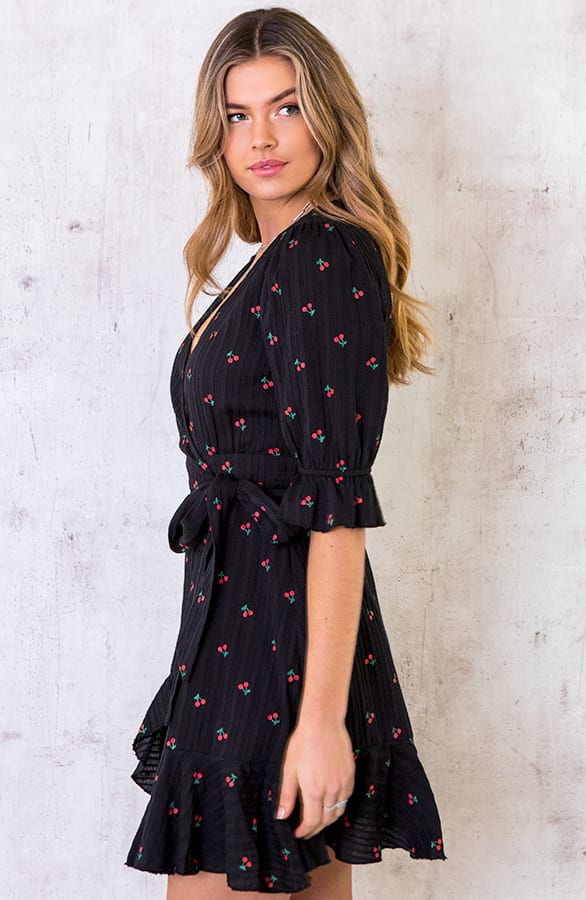 Katoenen Overslag Jurk Cherry – shoparchief, foto 4