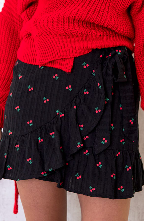 Katoenen Overslag Rok Cherry – shoparchief, foto 1