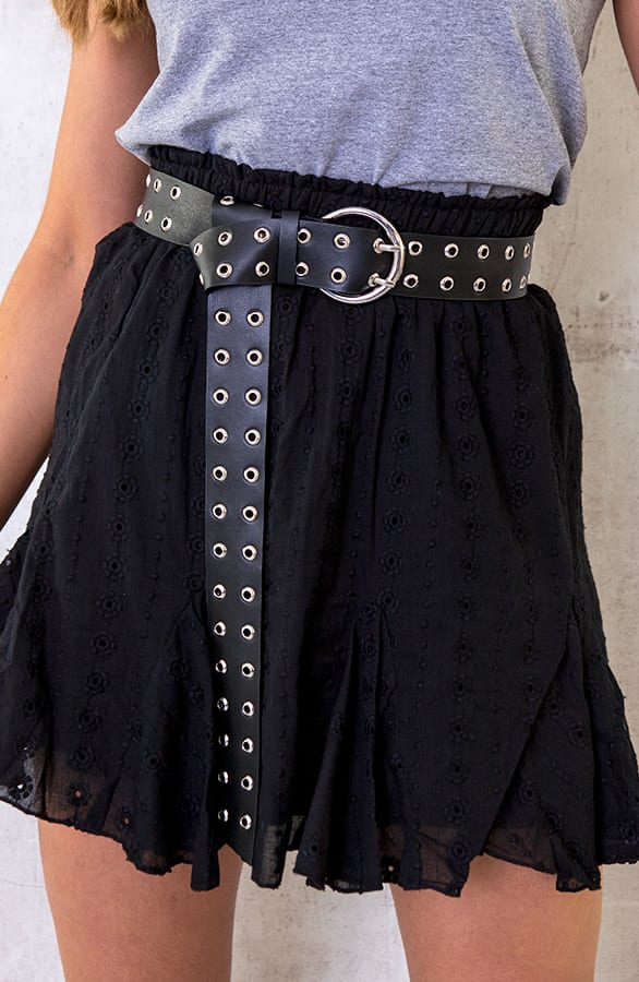 Katoenen Rok Embroidery Zwart – shoparchief, foto 1