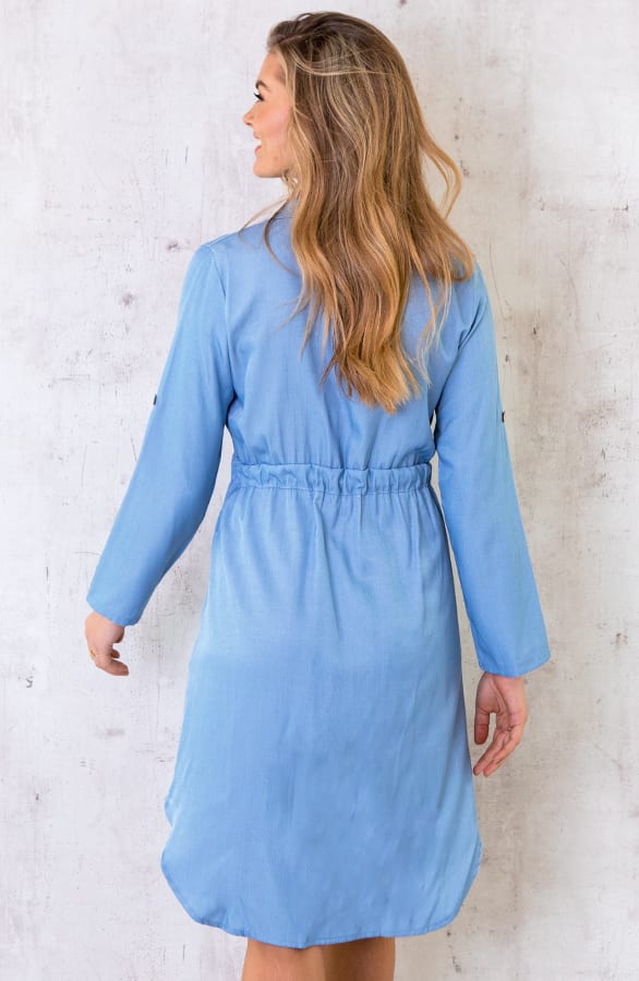 Knopen Jurk Denim Light – shoparchief, foto 6