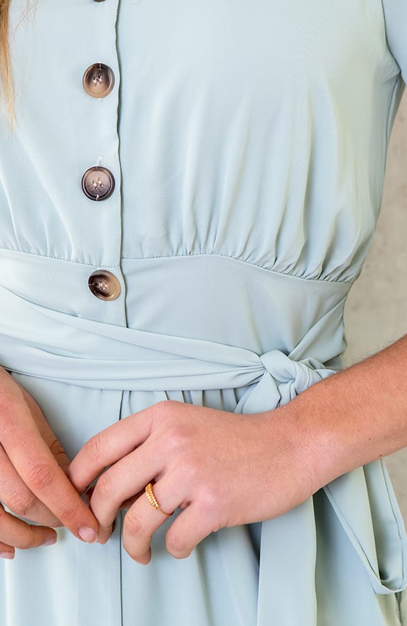 Knopen Jurk Met Ceintuur Mint – shoparchief, foto 3