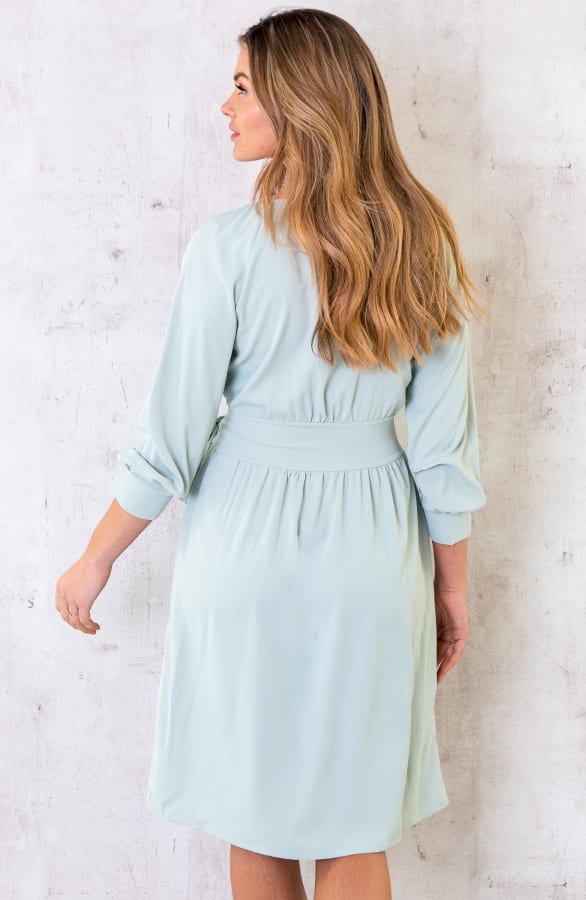 Knopen Jurk Met Ceintuur Mint – shoparchief, foto 4