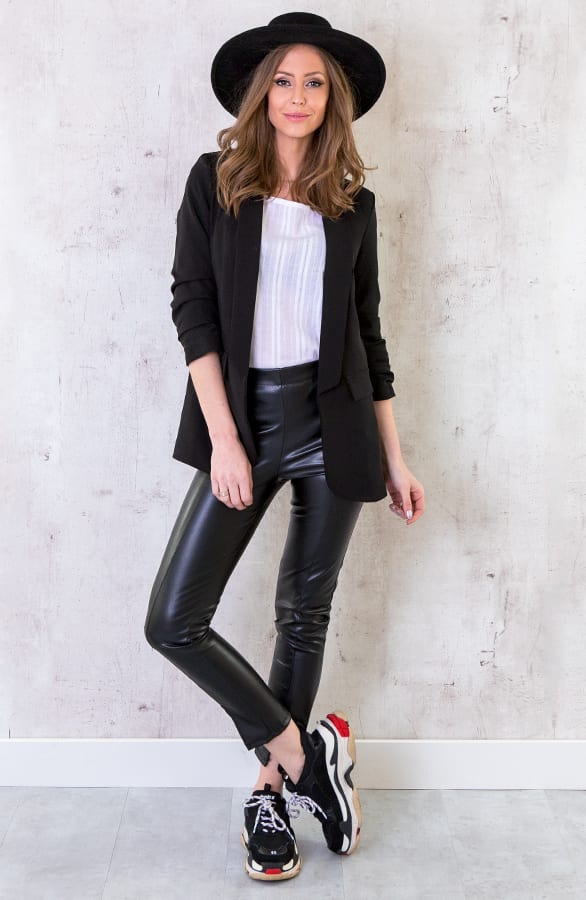 Leather Pants Split Black – shoparchief, foto 7