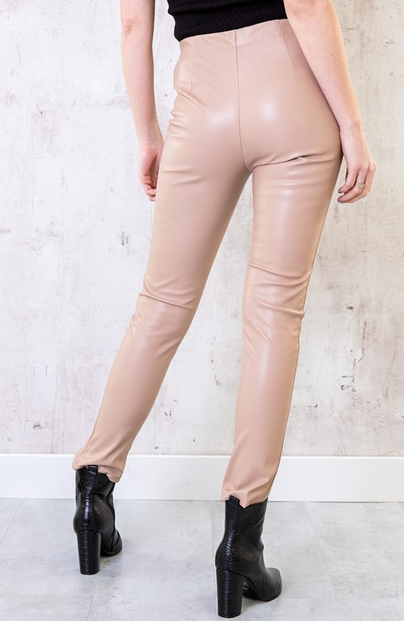 Leather Pants Split Camel – shoparchief, foto 4