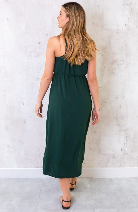 Midi Jurk Knopen Santorini Smaragd – shoparchief, foto 5