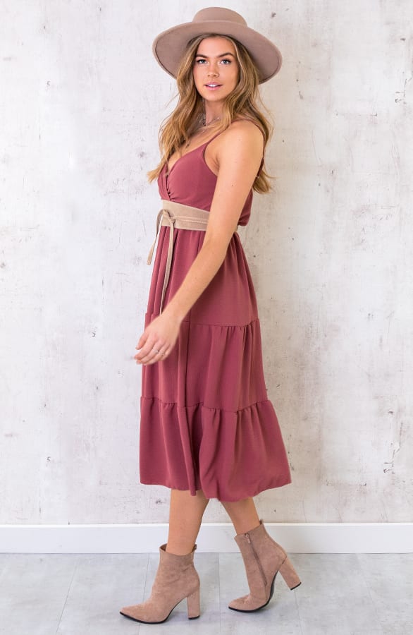 Midi Jurk Monaco Dust Roze – shoparchief, foto 4