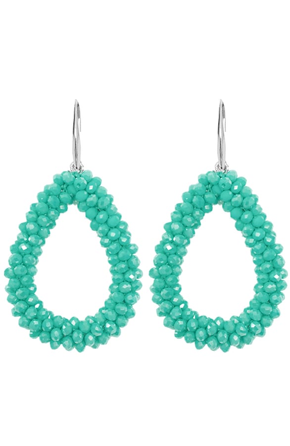 Oval Turquoise Oorbellen – shoparchief, foto 1
