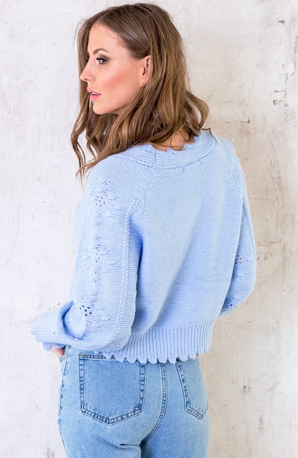 Pompon Knopen Vest Jeansblauw – shoparchief, foto 5