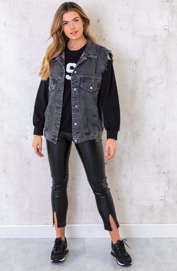 Raw Denim Gilet Grijs – shoparchief, foto 3