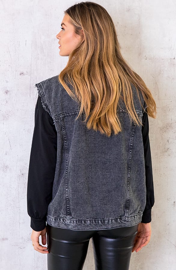 Raw Denim Gilet Grijs – shoparchief, foto 7