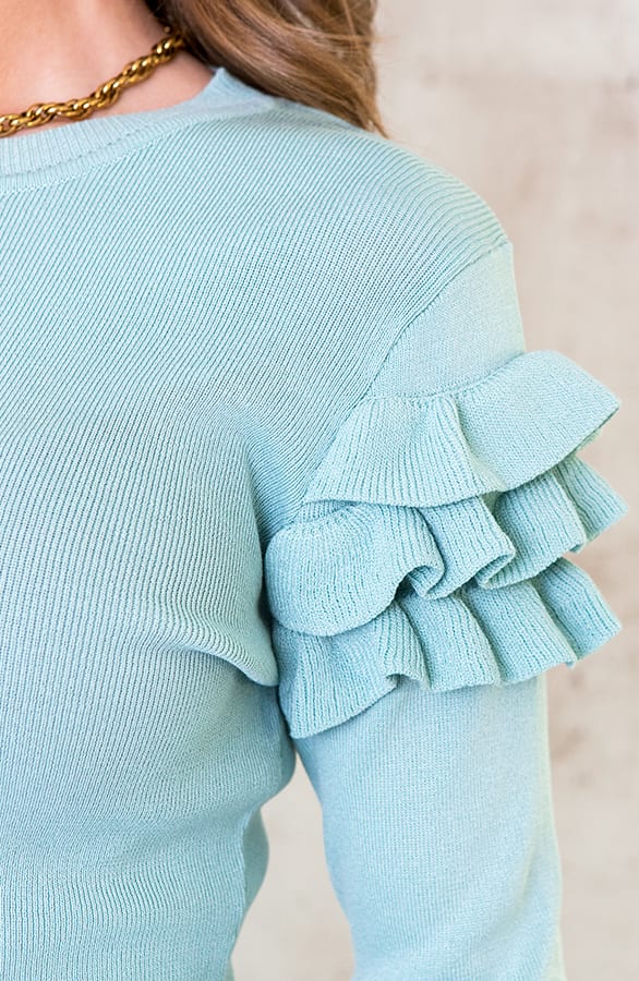 Ruches Top Pastel Mint – shoparchief, foto 3
