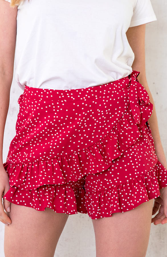 Skort Met Stippen Rood – shoparchief, foto 1