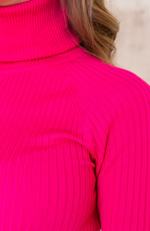 Stretch Jurk Met Col Fuchsia – shoparchief, foto 4
