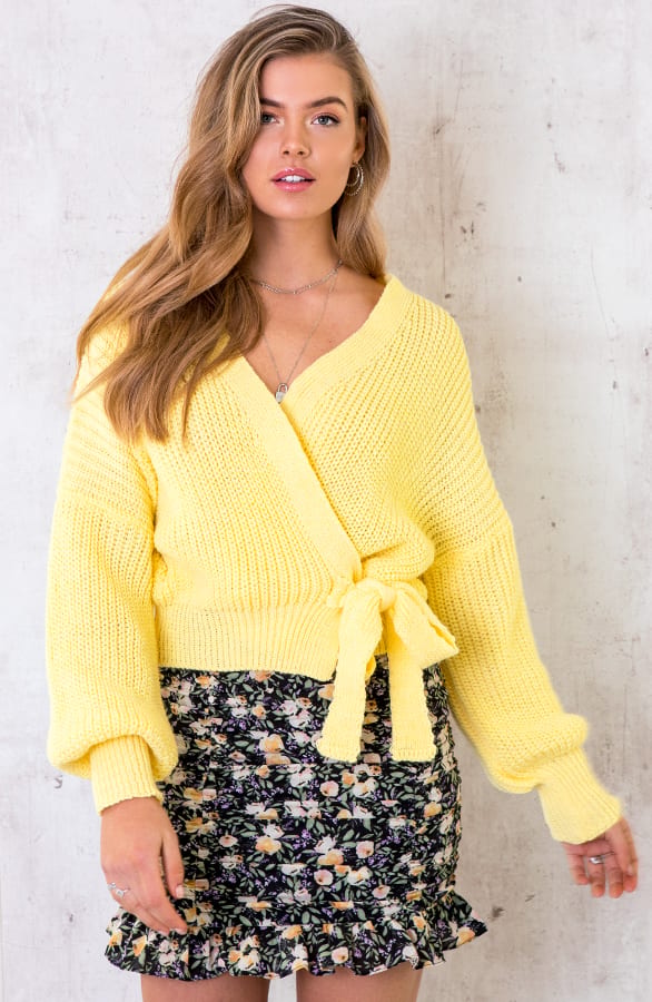 Strik Vest Gebreid Pastel Geel – shoparchief, foto 1