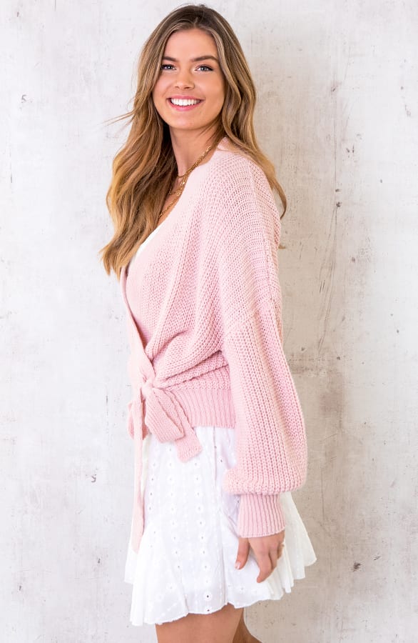 Strik Vest Gebreid Pastel Roze – shoparchief, foto 3