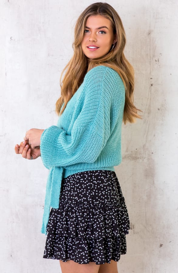 Strik Vest Gebreid Turquoise – shoparchief, foto 2