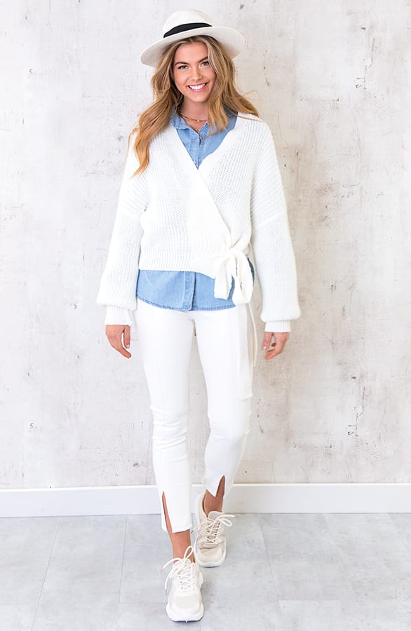 Strik Vest Gebreid Wit – shoparchief, foto 3