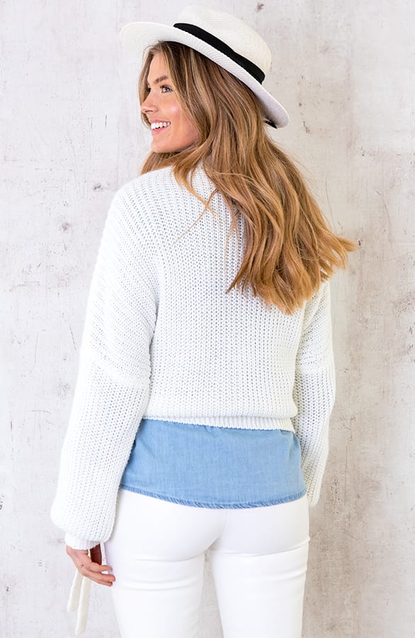 Strik Vest Gebreid Wit – shoparchief, foto 5