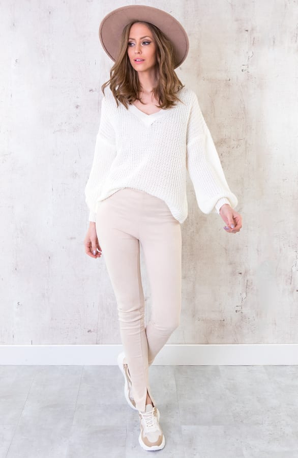 Suedine Pants Split Beige, Shoparchiv, Foto 5
